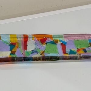 Hand Crafted Multicolor Glass Serving Tray For Small Starters, Auderves Etc